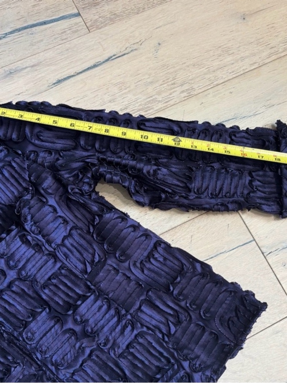 Samuel Dong Lagenlook 3D Ribbon Texture Jacket Avant Garde Purple Navy Large MOG - Picture 10 of 13